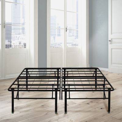 Ultima - 18 in. King Black High Profile Platform Metal Bed Frame with Under Bed Storage, Easy Assembly