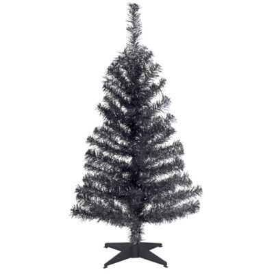 National Tree Company - National Tree 3 ft. Black Tinsel Tree