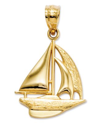 Macy's - 14k Gold Charm, Sailboat Charm