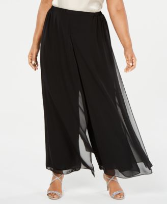 Alex Evenings - Plus Size Flowy Wide-Leg Pants