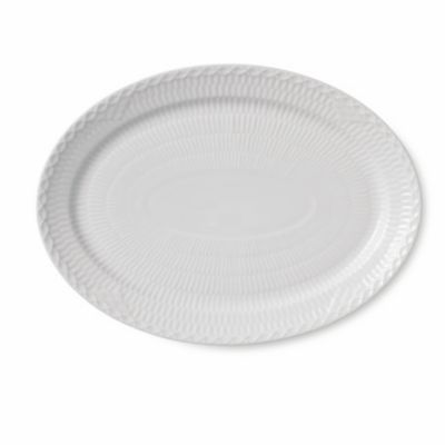 Royal Copenhagen - WHITE FLUTED HALF LACE OVAL PLATE 11"