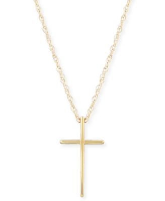 Macy's - Solid Cross Necklace Set in 14k Yellow White or Rose Gold
