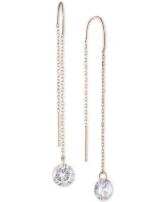 DKNY - Gold-Tone Crystal Threader Earrings