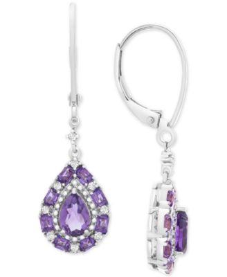Garnet Teardrop Drop Earrings (1-1/2 ct. t.w.) in Sterling Silver  (Also in Blue Topaz, Pink Morganite, Peridot & Citrine) image