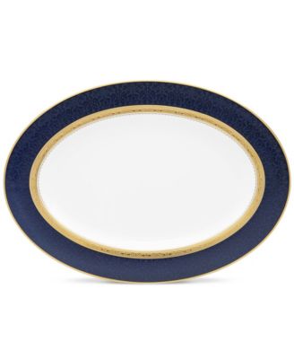 Odessa Cobalt Gold Oval Platter, 14" image
