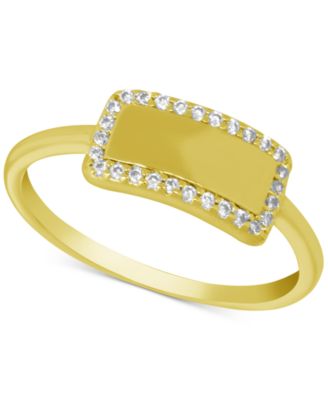 Essentials - Crystal Bar Ring in Gold-Plate