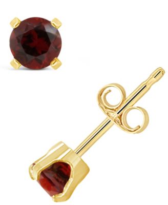 Macy's - Gemstone Stud Earrings in 14K Yellow Gold