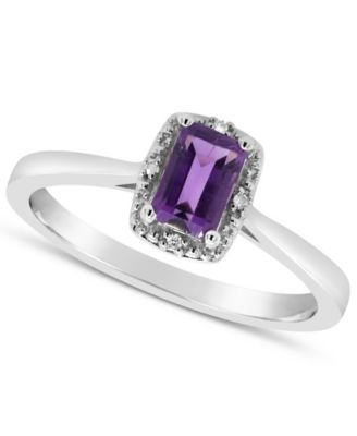 Macy's - Gemstone and Diamond Accent Ring in Sterling Silver