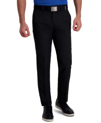 Haggar - Men's Classic-Fit Cool Right Performance Flex Flat-Front Solid Dress Pants