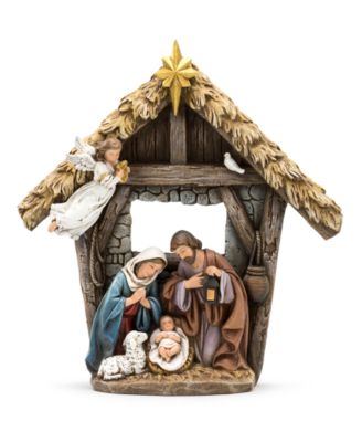 Napco - Nativity in House with Angel and Lamb