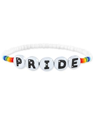 Macy's - Diamond Accent PRIDE Beaded Bracelet in Sterling Silver