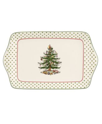 Christmas Tree Polka Dot Dessert Tray image
