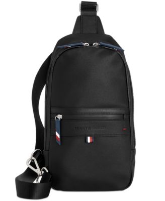 Tommy Hilfiger - Men's Leo Log Embossed Sling Backpack