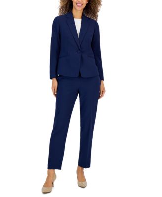 Le Suit - Women's Crepe One-Button Pantsuit, Regular & Petite Sizes