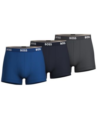 Hugo Boss - Men's 3-Pk. Solid Logo Waistband Trunks