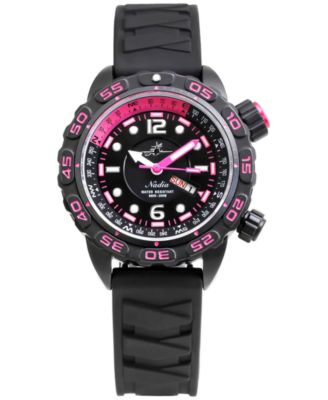 Abingdon Co. - Women's Automatic Nadia Black Silicone Strap Watch 35mm