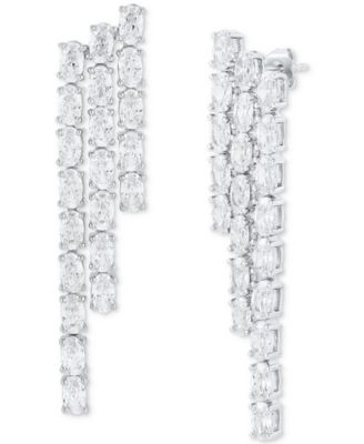 Arabella - Cubic Zirconia Drop Earrings in Sterling Silver