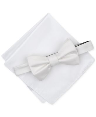 Alfani - Men's Solid Texture Pocket Square and Bowtie