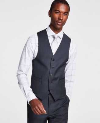 Michael Kors - Men's Classic-Fit Wool-Blend Stretch Solid Suit Vest