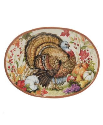 Harvest Blessings Oval Turkey Platter image