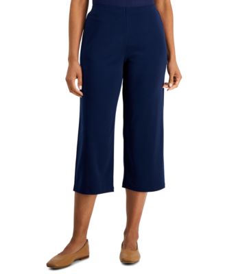 JM Collection - Women's Solid Relaxed Pull-On Culottes