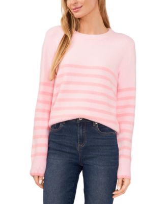 CeCe - Women's Striped Crewneck Sweater