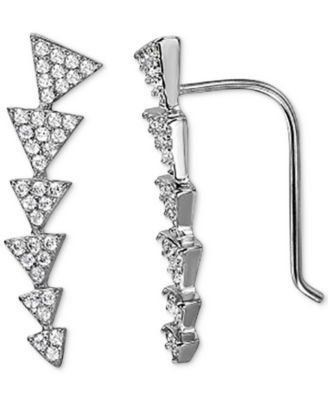 ADORNIA - Silver-Tone Arrow Ear Climber Earrings