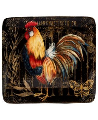 Certified International - Gilded Rooster Rectangular Platter