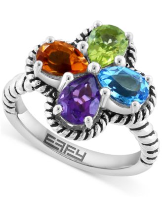 EFFY Collection - Multi-Gemstone Flower Ring (2-7/8 ct. t.w.) in Sterling Silver