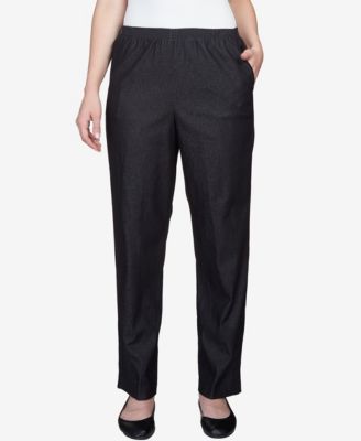 Alfred Dunner - Pants, Denim Pull On Straight Leg