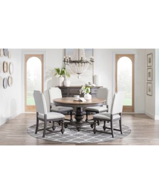 Macy's - Mandeville 5 Pc. Dining Set (Round Table & 4 Upholstered Chairs)