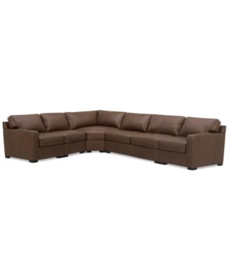Furniture - Radley 5-Pc. Leather Wedge 113" x 148" L Shape Modular Sectional