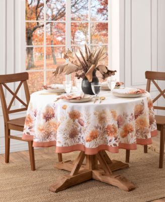 Autumn Blooms Oval Tablecloth, 60" x 84"	Oval image
