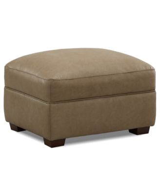 CLOSEOUT! Korder Leather Ottoman, Created for Macy's image