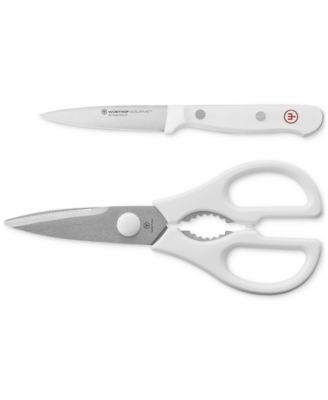 Wüsthof - Gourmet White 2-Pc. Paring Knife Shear Set