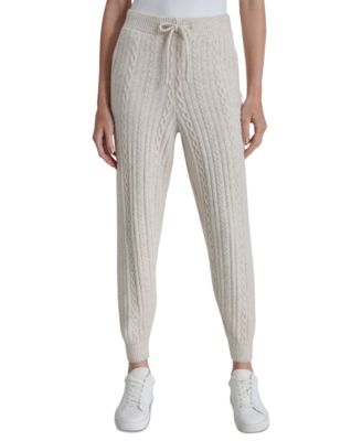 DKNY - Women's Drawstring Cable Knit Joggers