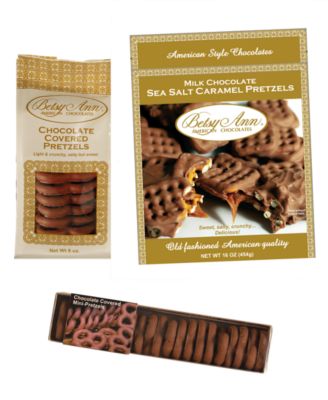 Betsy Ann Chocolates - Chocolate Pretzel Assortment Bundle, 3 Piece