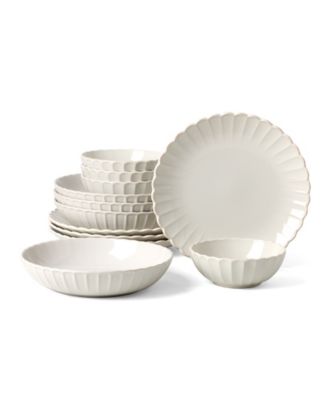 French Perle Scallop 12 Pc. Dinnerware Set, Service for 4 image