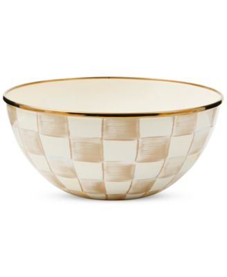 Mocha Check Small Everyday Bowl, 40-oz. image