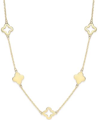 Macy's - Clover Necklace in 14k Gold