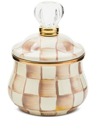 Mocha Check Lidded Sugar Bowl image