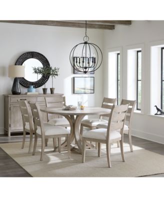 Furniture - Sadie 7-Pc. Round Dining Set (Table & 6 Ladder Back Chairs)