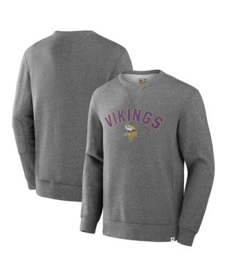 Fanatics - Men's Heather Gray Minnesota Vikings Loop Terry Pullover Sweatshirt