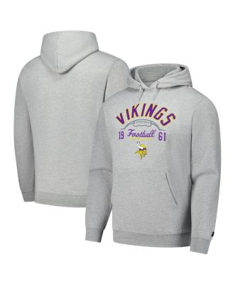 Starter - Men's Heather Gray Minnesota Vikings Pullover Hoodie