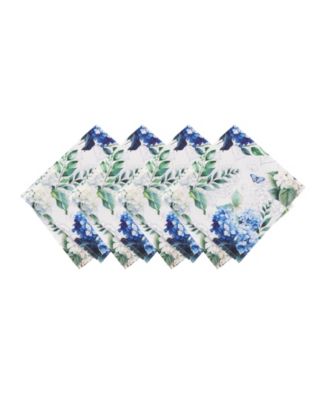 Elrene - Hydrangea Bloom Floral Double Border Rectangle Tablecloth, 60" X 84"