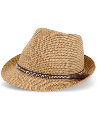 Levi's - Men's Two-Tone Straw Fedora Hat