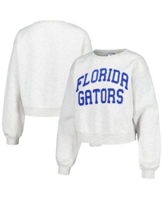 ZooZatz - Women's  Oatmeal Florida Gators Core Chenille Cropped Pullover Sweatshirt