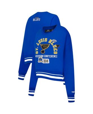 Pro Standard - Women's Blue St. Louis Blues Area Code Cropped Pullover Sweatshirt
