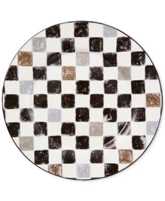 MacKenzie-Childs - Black Check Round Stoneware Platter
