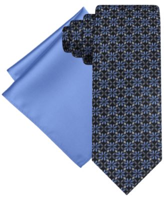 Steve Harvey - Men's Medallion Tie & Solid Pocket Square Set